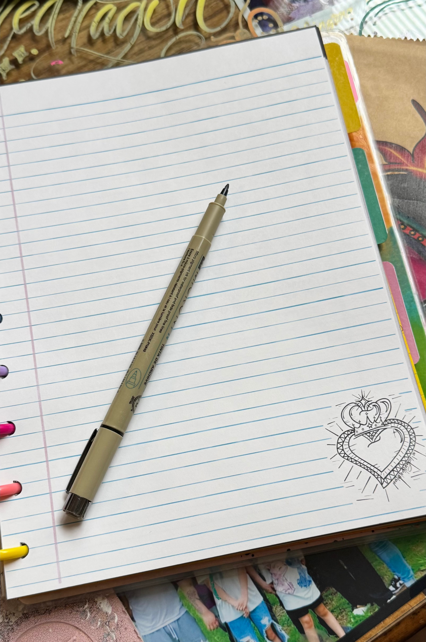 Sacred Heart Diamond Notebook Paper Style