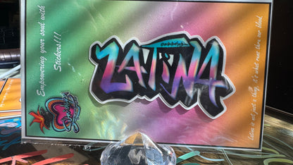 Latina Graffiti Diecut Sticker