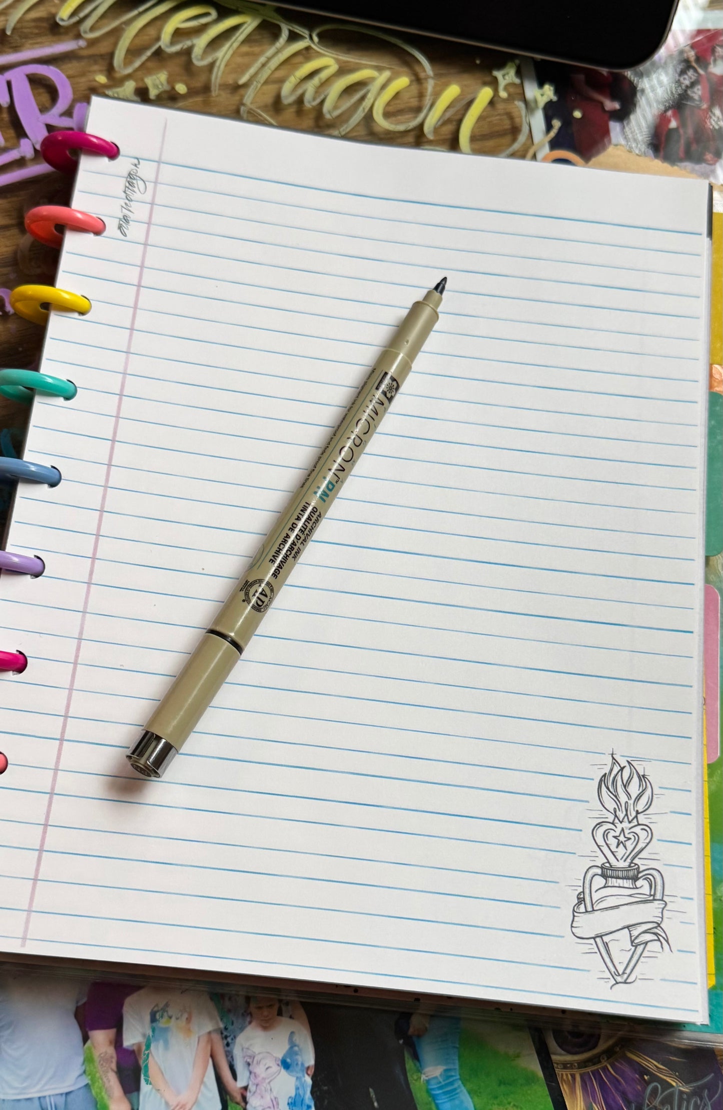 Magic Heart Notebook Paper Style