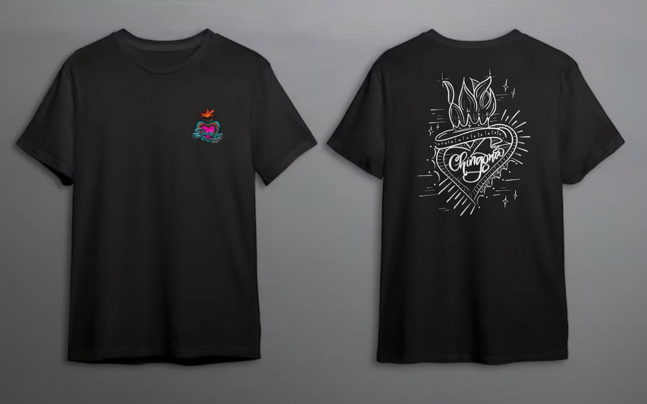 Chingona Sacred Heart Black T-shirt