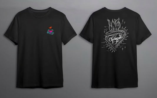 Chingona Sacred Heart Black T-shirt