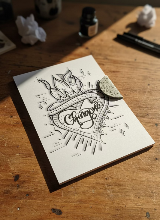 Chingona Sagrada BW Greeting Card
