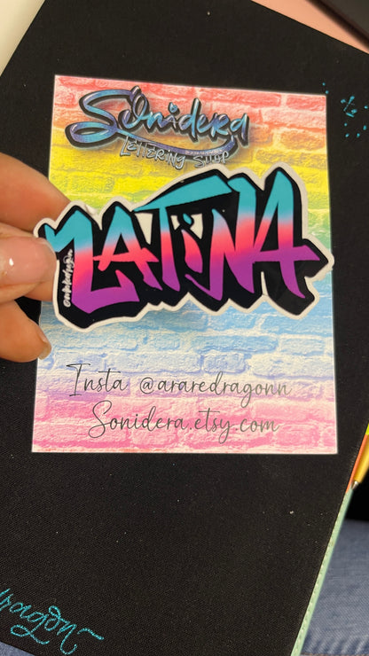 Latina Graffiti Diecut Sticker
