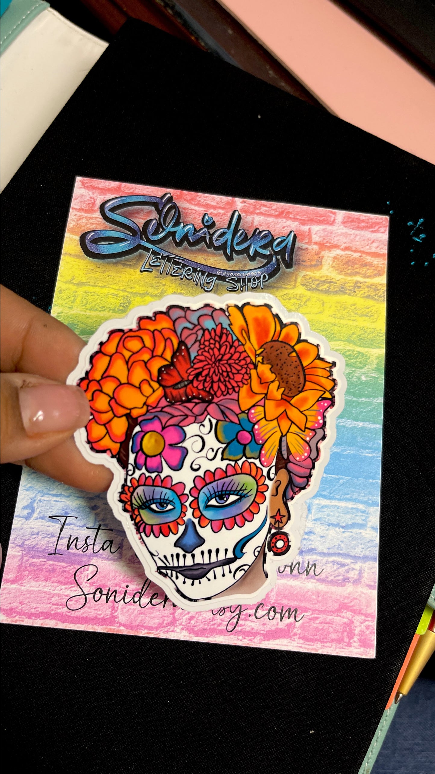 Bella Dia de los Muertos DieCut Sticker