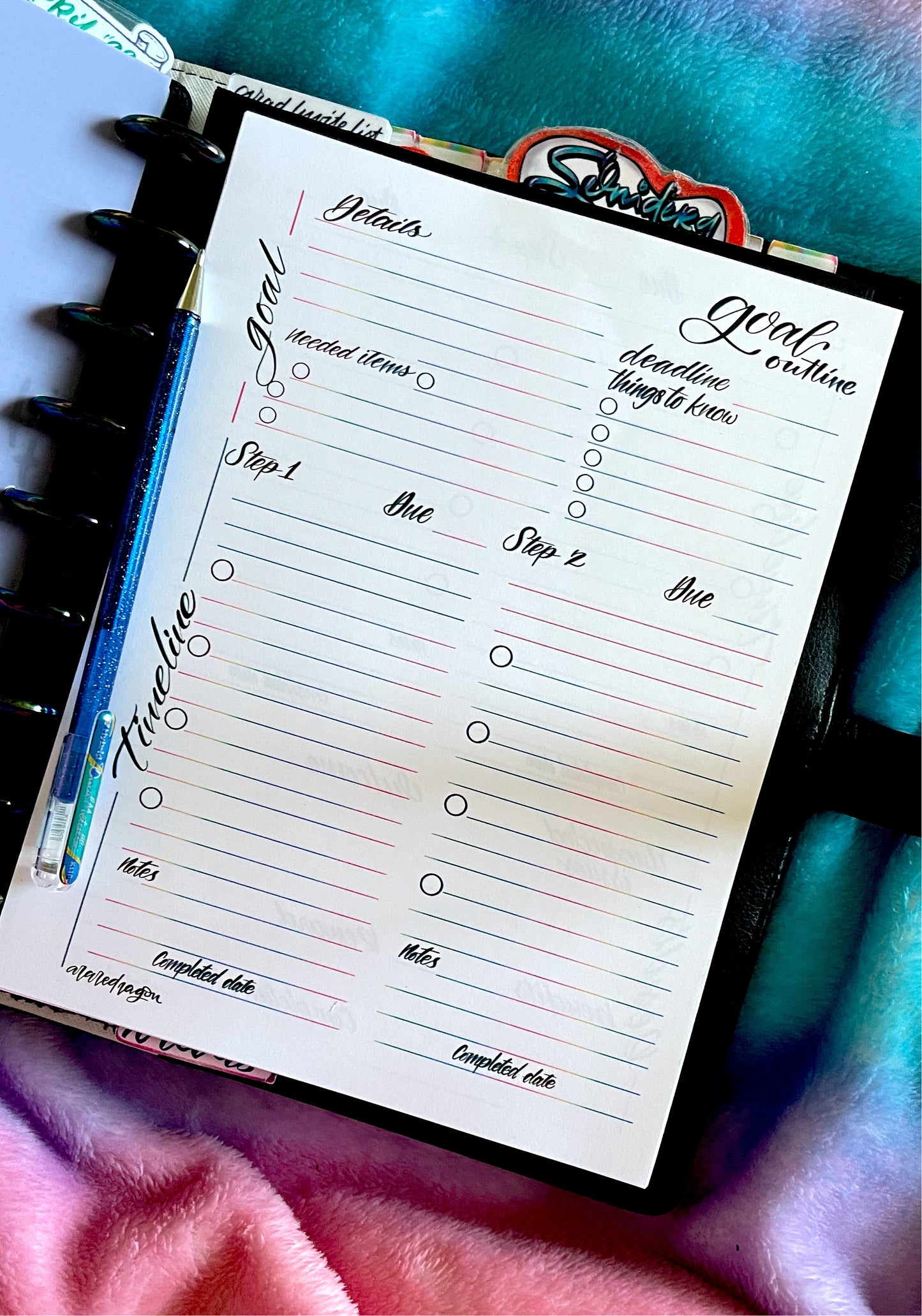 Goal Project Outline Sheets