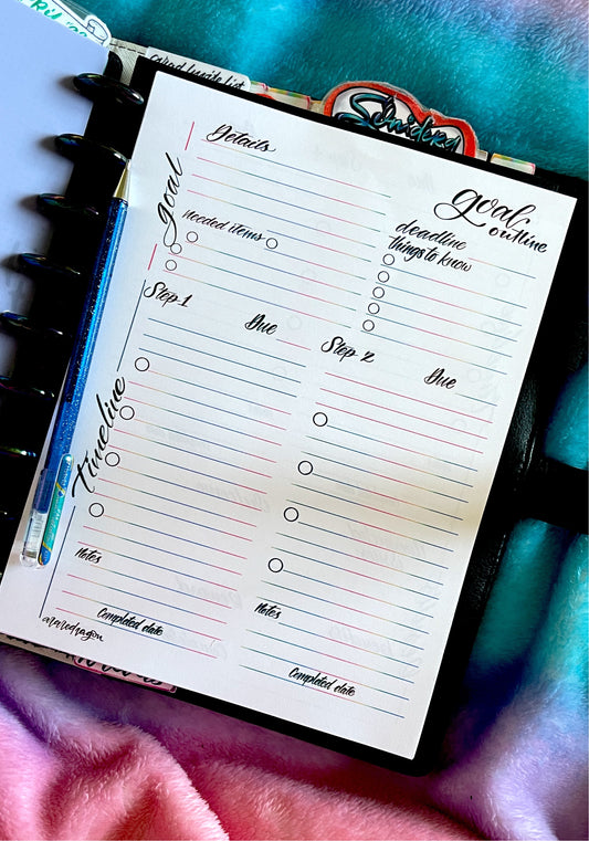 Goal Project Outline Sheets